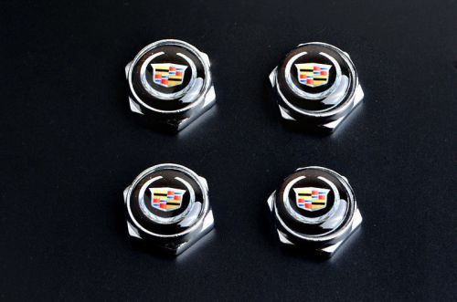 4 pcs black separate license plate frame bolt screws for cadillac all models