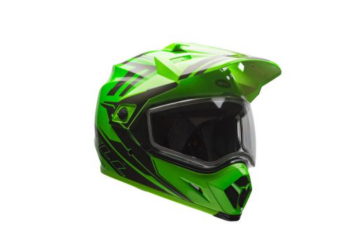 Bell mx-9 adventure snow helmet w/ electric shield - green/titanium