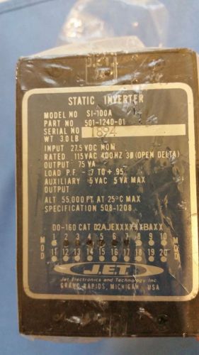 J.e.t. 501-1240-01  static inverter (repaired) 8130