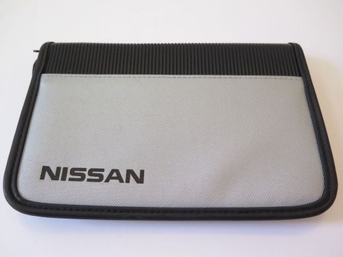 Nissan auto car owners manual jacket cover gray / black w/ nissan logo