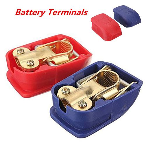 Quick release positive &amp; negative battery terminals connector clamps car caravan