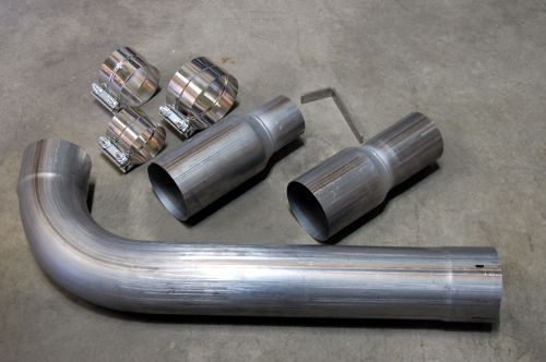 5" dia. single diesel stack kit + band clamps + 3.5" + 4.0" adapters exhaust 5in