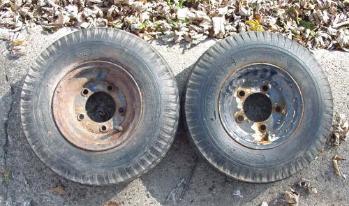 2 trailer tires with rims ~ 5 lug ~ 4.80 / 4.00-8 arco &amp; allstate ~ nylon tires