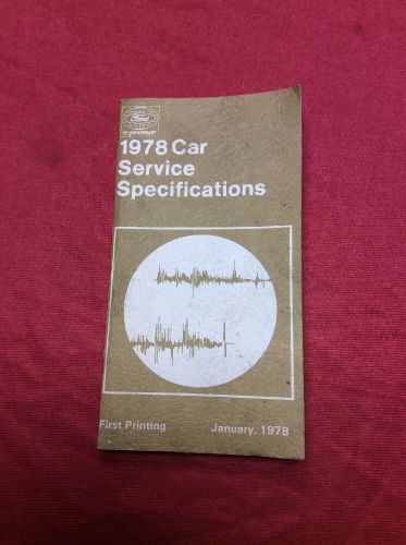 1978 car service specifications ford 75th anniversary first printing