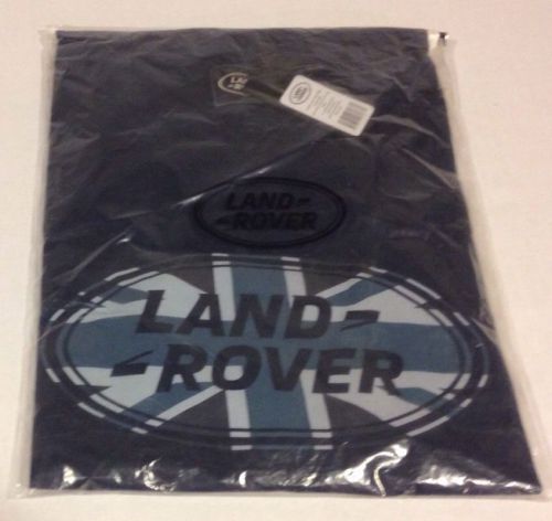 Genuine land rover union jack logo navy blue short sleeve tee shirt men&#039;s med