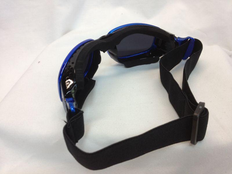 NEW Padded Motorcycle Vented Elastic Strap Adjustable Great Shape Blue/Black, US $9.99, image 4