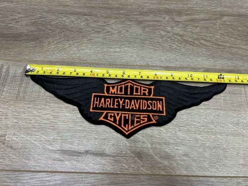 Vintage harley davidson motorcycles black wings 12”x3.5" vest back patch