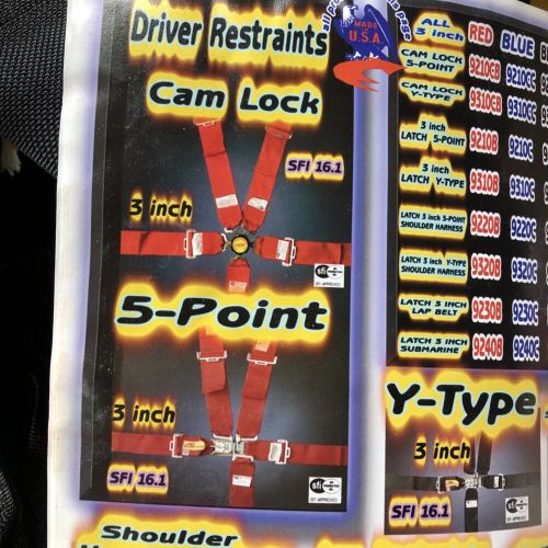 Two Sets RCI Racing 5 Point Harness 3” Y Type Complete Sets Black Belts 9310CD, US $100.00, image 8