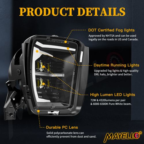 Bumper DRL LED Fog Lights Lamps For Dodge Ram 1500 2013 2014 2015 2016 2017 2018, US $95.99, image 8