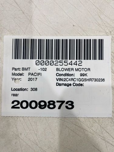 Fits 17-23 CHRYSLER PACIFICA Rear A/c Heater Blower Motor Housing Box 68342100AA, US $249.00, image 4