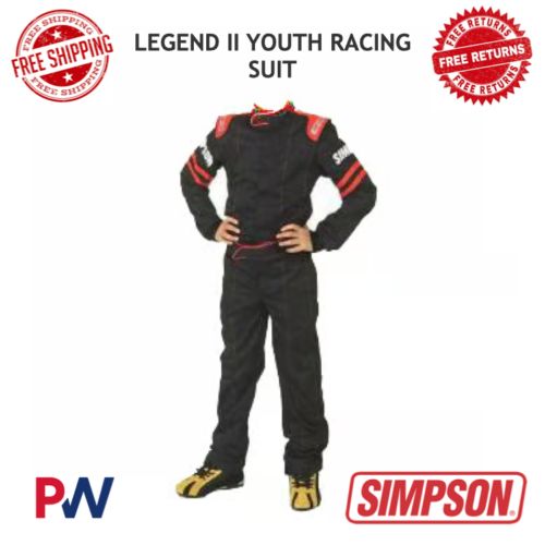 Simpson Racing Legend II Youth Racing Pants - Large Black/Red #LY23371, US $153.44, image 8
