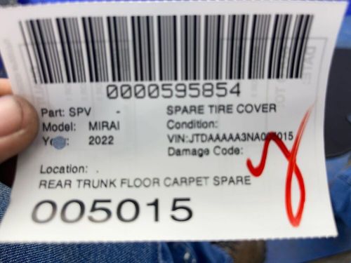 2021 2022 2023 TOYOTA MIRAI REAR TRUNK FLOOR CARPET SPARE TIRE COVER 64701-62010, US $139.07, image 7