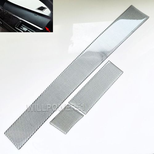 3PCS Real Carbon Fiber Silver Dashboard Center Trim Fits 04-10 E60 530i 528i M5, US $91.00, image 3