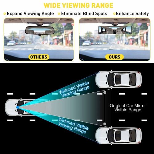270MM Convex Interior Clip On Rear View Blue Tint Mirror Universal ABS + HD Lens, US $13.99, image 9