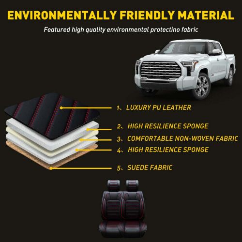 Waterproof Leather PU Seat 5 Car Seat Covers Custom 2008-2022 For Toyota Tundra, US $99.99, image 8