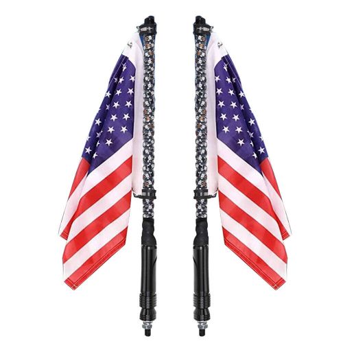 2pack 3ft spiral led fat whip lights antenna rgb chasing for rzr utv atv