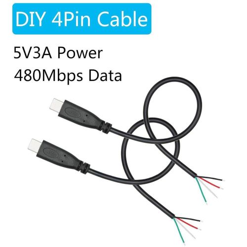 UK 10PCS USB Type-C Pigtail Cable Extension Power and Data Cable Solderable 5V 4, US $, image 4
