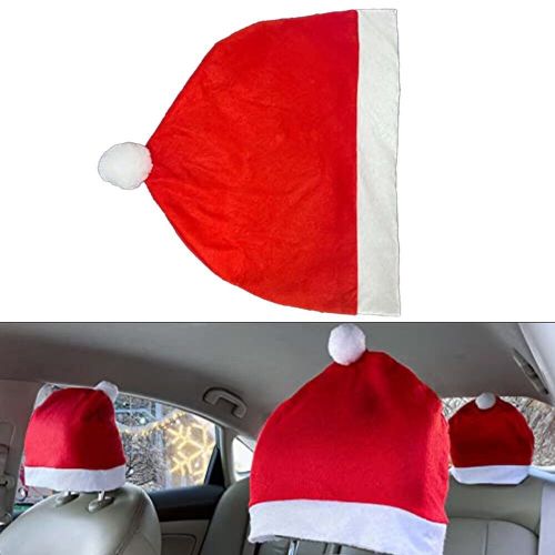 Decorative 4 Pack Santa Claus Hat Car Seat Headrest Covers for Christmas Joy, US $17.85, image 4