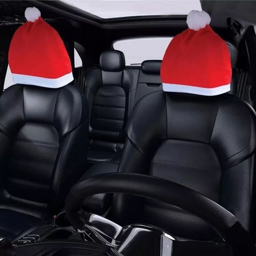 Decorative 4 Pack Santa Claus Hat Car Seat Headrest Covers for Christmas Joy, US $17.85, image 5