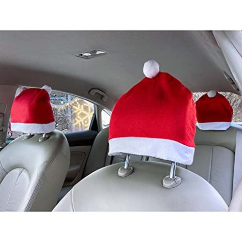 Decorative 4 Pack Santa Claus Hat Car Seat Headrest Covers for Christmas Joy, US $17.85, image 9