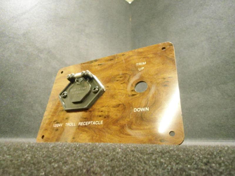6" x 4" trolling outlet panel without trim switch brown wood boat marine control