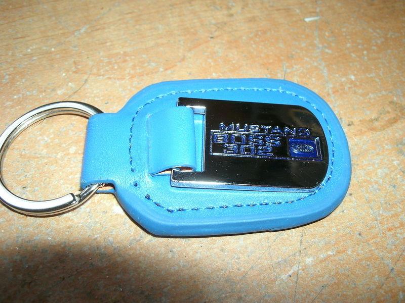 1969 1970 2012 2013 ford mustang boss 302 blue leather keychain keyring metal ch