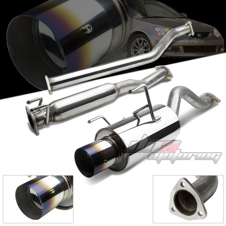 02-06 acura rsx dc5 type-s 4" burnt tip muffler catback cat back exhaust system