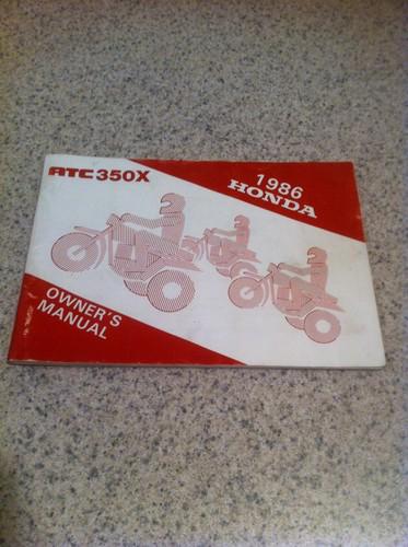1986 honda atc350x owners manual atc 350x mint shape not reprint