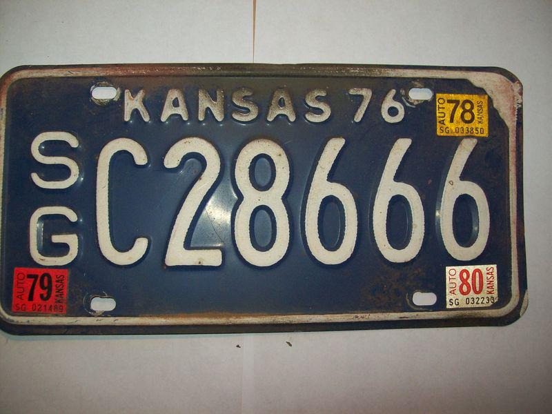 Buy 1976 Kansas License Plate Tag SG County 28666 Wichita in Arkansas