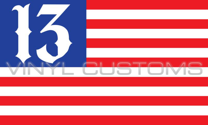 5" american flag decal sticker usa lucky number 13 vinyl decal sticker a+