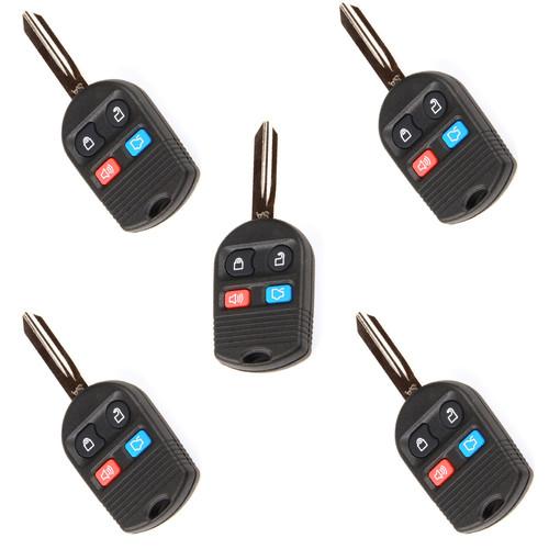 Lot 5pcs  repair uncut keyless remote key case 4 buttons shell&pad for ford fob 