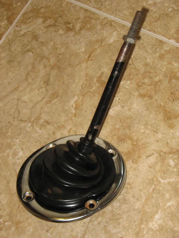 Mg mgb oem factory gear shift lever rubber boot & chrome boot ring - good used