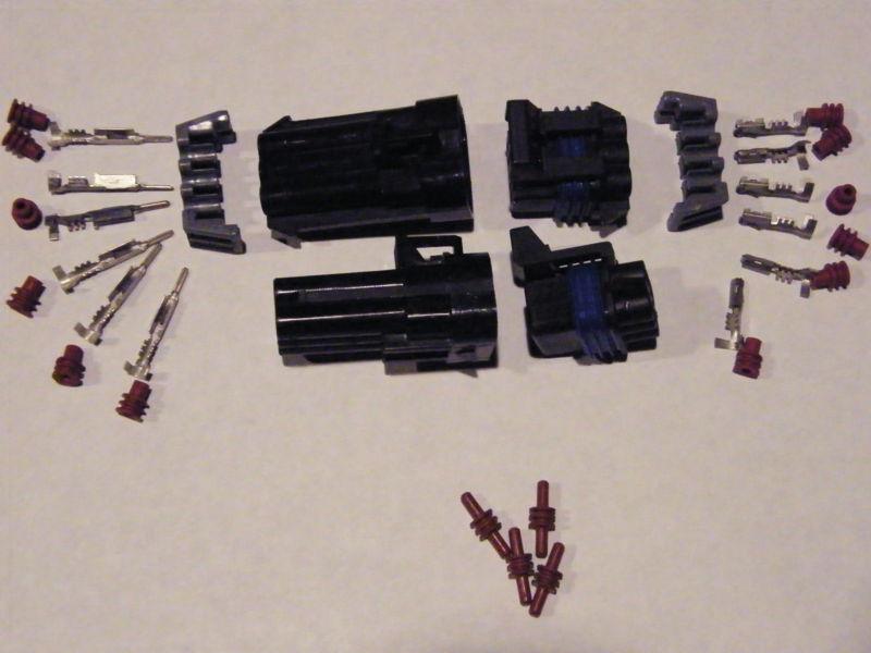 5 delphi weatherpack connector kits 18-16 awg, 6 cavity sealed with terminals