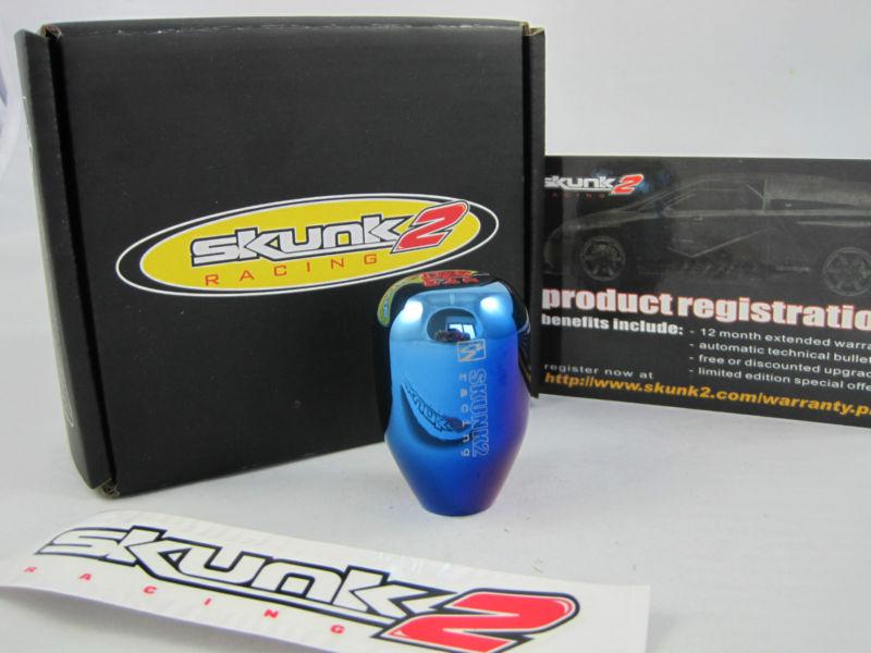 Blue chrome skunk2  5 speed type r style gear shift knob fits honda acura civic