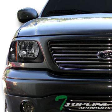 Blk head lights ks v2+signal corner lamp amber k2 1997-2003 ford f150/expedition