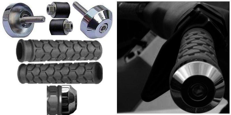Yamaha atv quad banshee blaster gray grips chrome bar ends