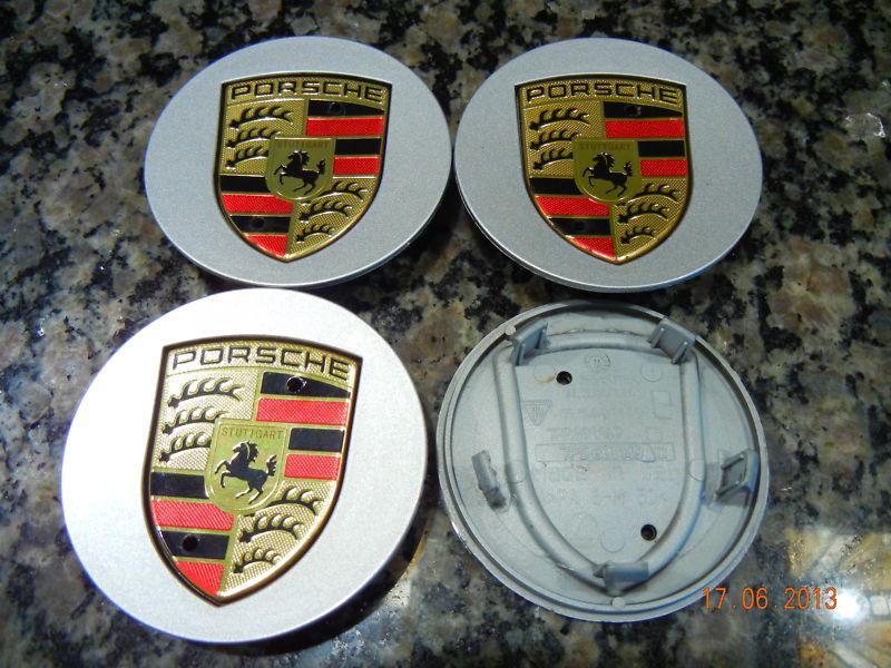 Buy PORSCHE Flat Center Caps Silver/Color Crest 911 Boxster Cayman