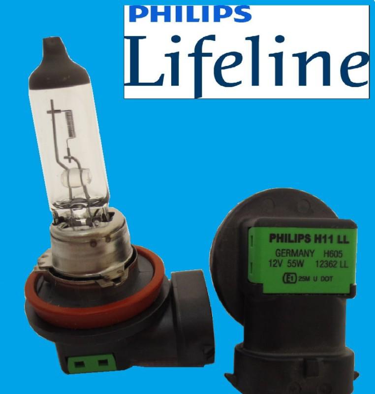  philips h11 ll 12v 55w 12362 ll b613 halogen headlight bulb made in germany 