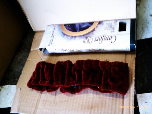 Velour red steering wheel cover