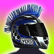 Helmet hair blue mohawk stick on biker ski motorcycle snowboard race atv mx new