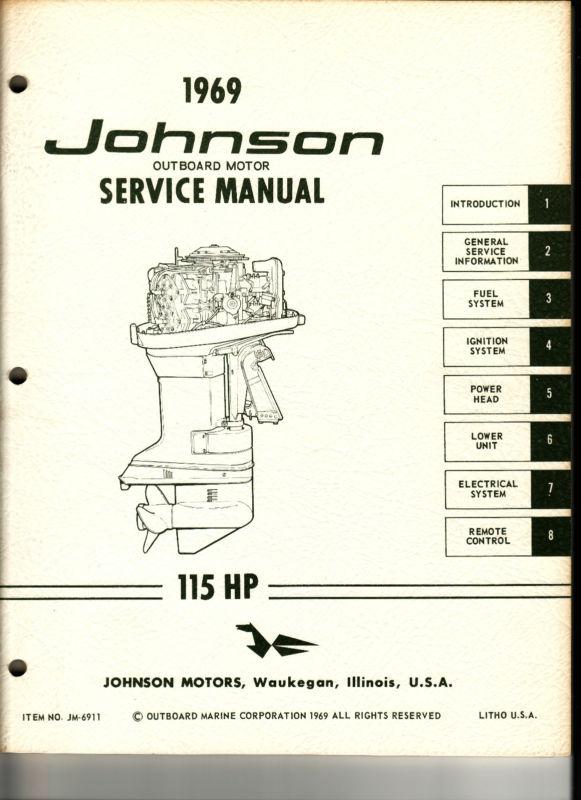  1969 used johnson service manual 115 hp   item number jm-6911