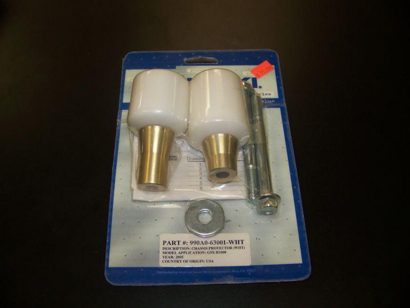 New 2005-2006 suzuki gsx-r 1000 gsxr white frame sliders 990a0-63001-wht 