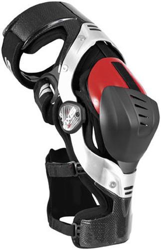 New evs axis knee brace adult kneeguards(one side only),black/red,large/lg left