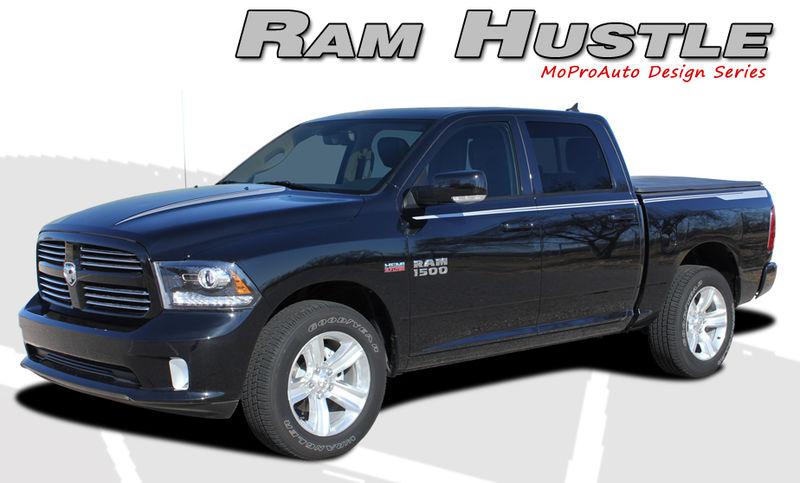 Dodge ram hood spears & sides vinyl graphics decals - 3m pro stripes 2009 a16
