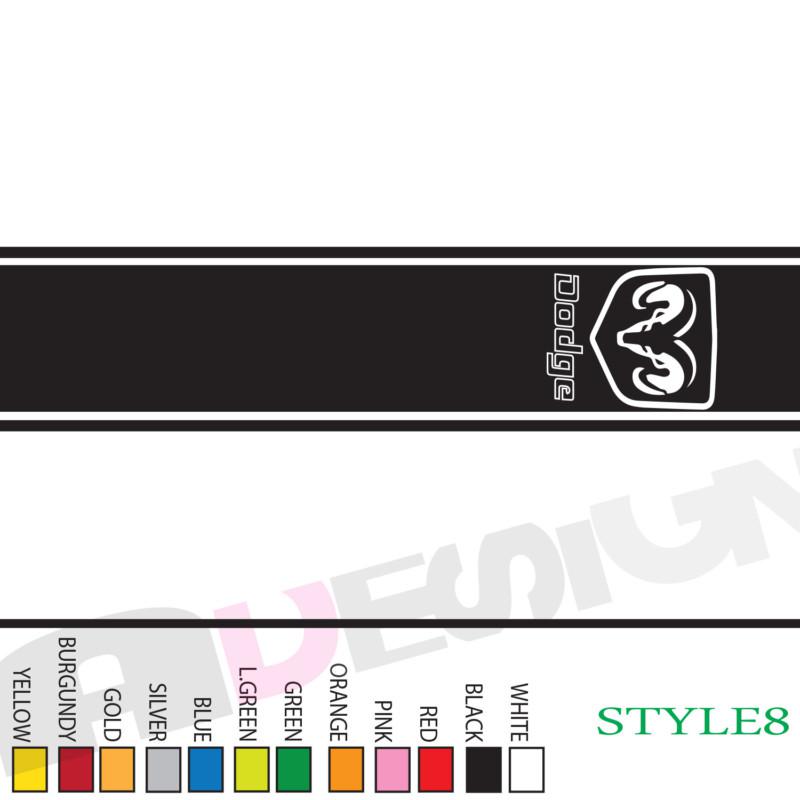 Dodge ram bed side stripe vinyl decal sticker 9"x 48" car truck bumper any color