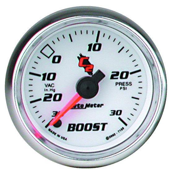 Auto meter 7159 c2 2 1/16" electric boost/vacuum gauge 30  psi