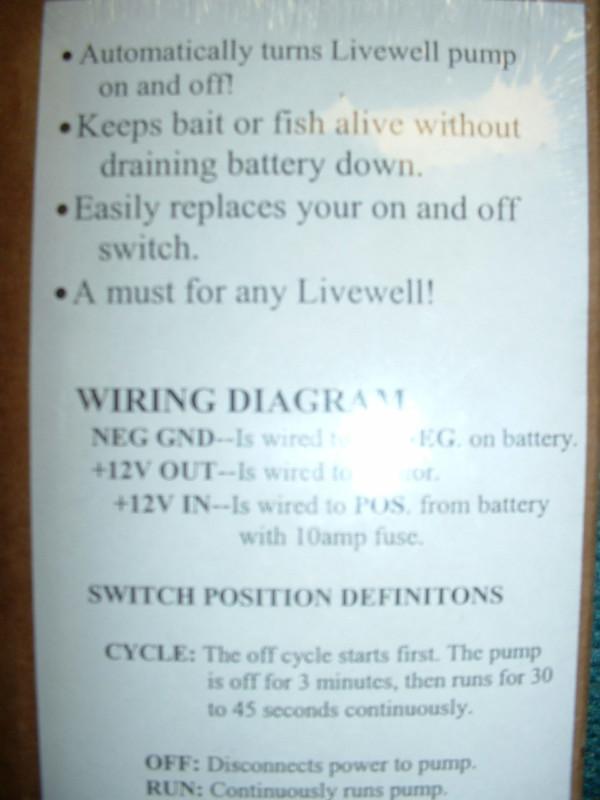 RIG RITE AUTOMATIC LIVEWELL TIMER PART NUMBER 500 BIN61 , US $30.00, image 2