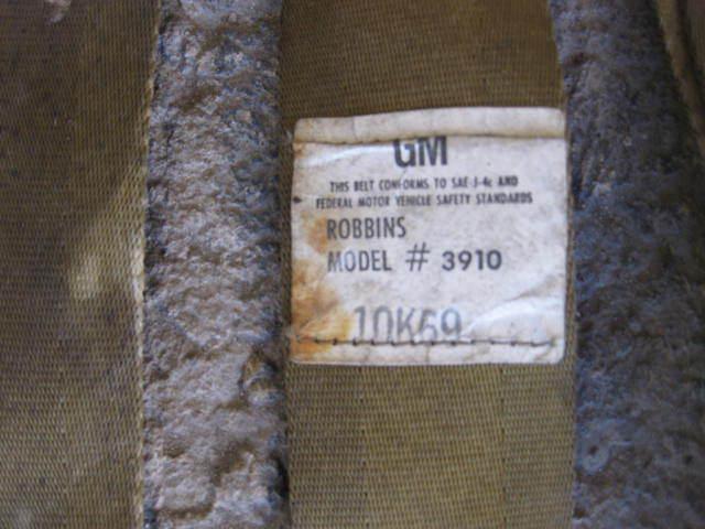 1969 70 PONTIAC GTO CHEVELLE GOLD SEAT BELT SET SHOULDER BELT 69 DATE CODED, US $299.99, image 2