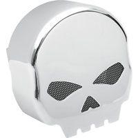 Chrome skull profile replacement horn cover for harley-davidson