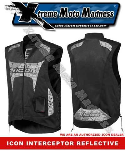 Icon interceptor reflective vest black 28300185